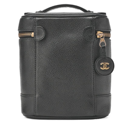 CHANEL Cocomark Vanity Handbag Caviar Skin Black Gold-Tone Hardware, Pre-Owned