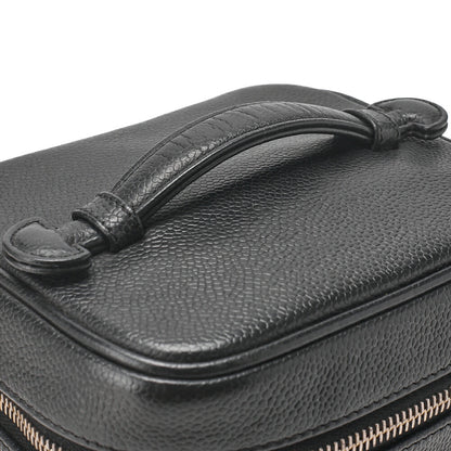 CHANEL Cocomark Vanity Handbag Caviar Skin Black Gold-Tone Hardware, Pre-Owned