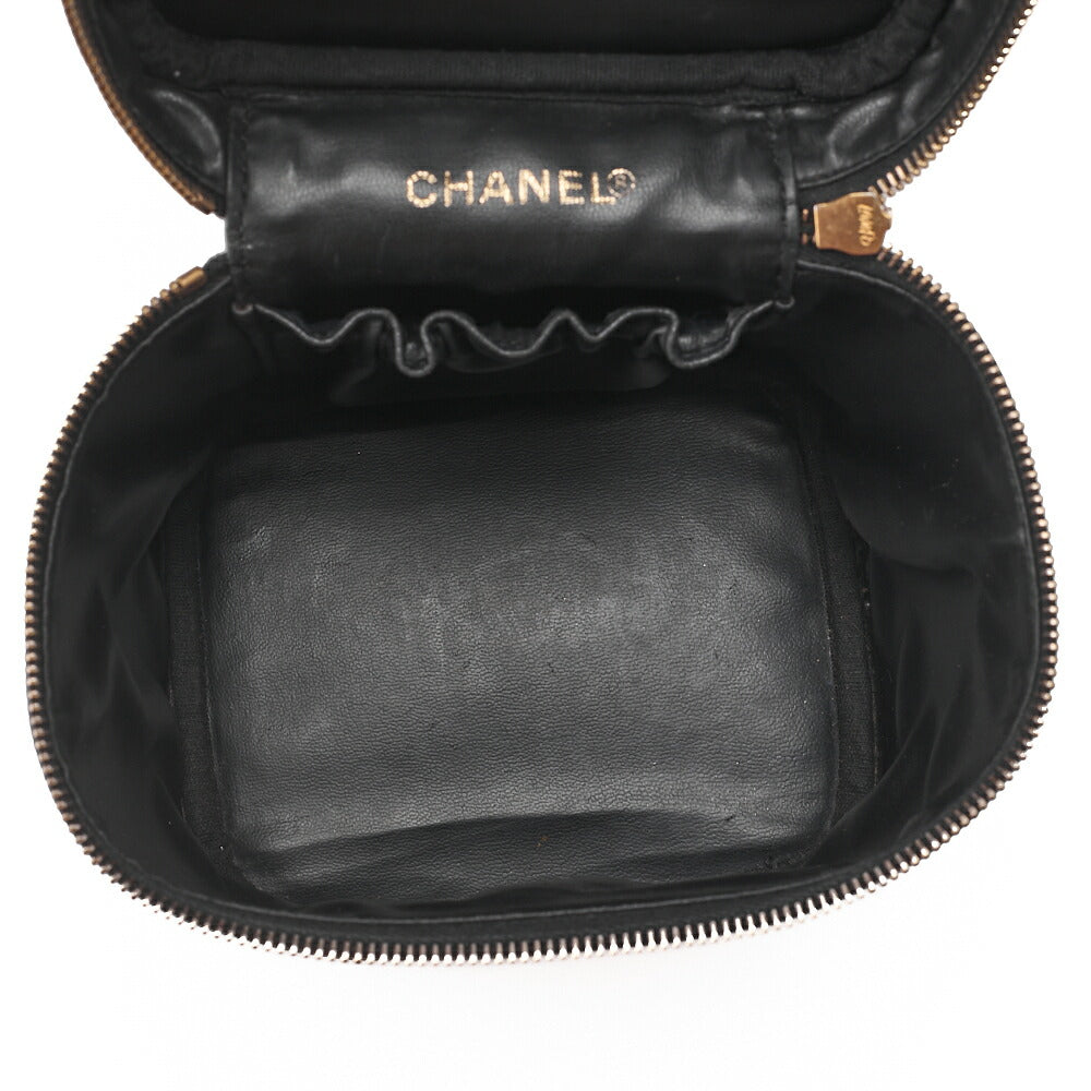 CHANEL Cocomark Vanity Handbag Caviar Skin Black Gold-Tone Hardware, Pre-Owned