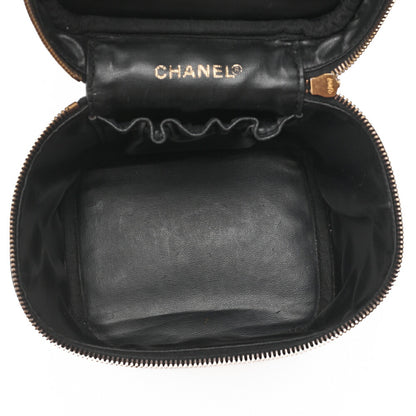 CHANEL Cocomark Vanity Handbag Caviar Skin Black Gold-Tone Hardware, Pre-Owned