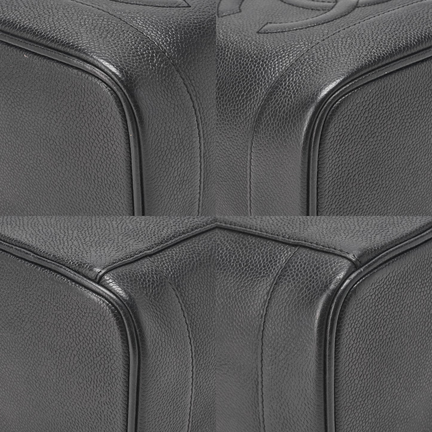 CHANEL Cocomark Vanity Handbag Caviar Skin Black Gold-Tone Hardware, Pre-Owned