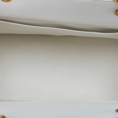 CHANEL Chanel Tote Bag Matelasse Caviar Skin Coco Mark White Chain Hand Gold-Tone Hardware, Pre-Owned