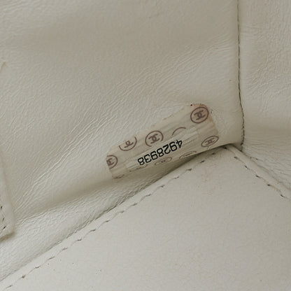 CHANEL Chanel Tote Bag Matelasse Caviar Skin Coco Mark White Chain Hand Gold-Tone Hardware, Pre-Owned