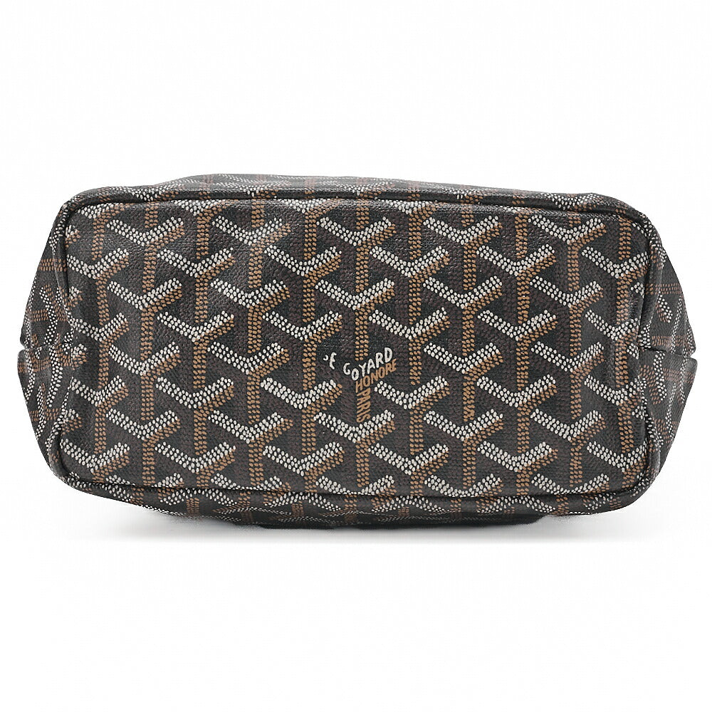 GOYARD Anjumini Tote Bag Coated Canvas Black Silver-Tone Hardware, Pre-Owned