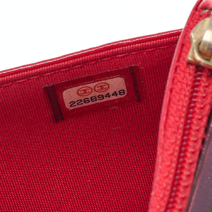 CHANEL Mademoiselle Chain Wallet Lambskin Red Silver-Tone Hardware, Pre-Owned