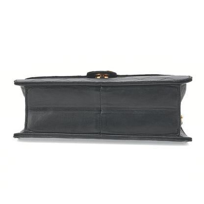 CHANEL Matelasse Push Lock 22cm Chain Shoulder Lambskin Black Gold-Tone Hardware, Pre-Owned