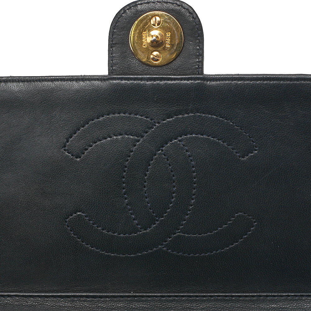 CHANEL Matelasse Push Lock 22cm Chain Shoulder Lambskin Black Gold-Tone Hardware, Pre-Owned