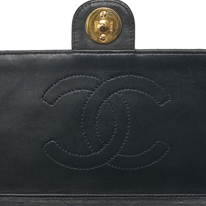 CHANEL Matelasse Push Lock 22cm Chain Shoulder Lambskin Black Gold-Tone Hardware, Pre-Owned