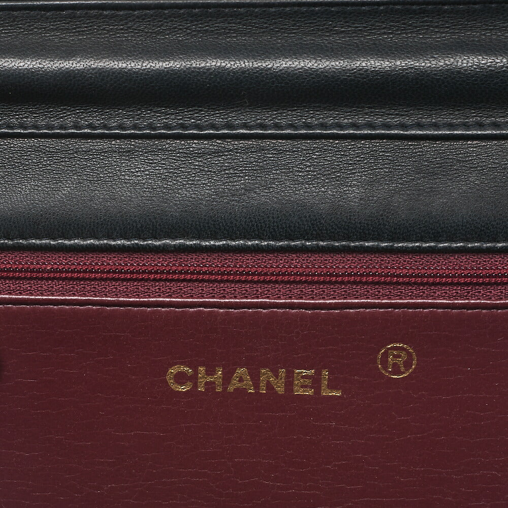 CHANEL Matelasse Push Lock 22cm Chain Shoulder Lambskin Black Gold-Tone Hardware, Pre-Owned