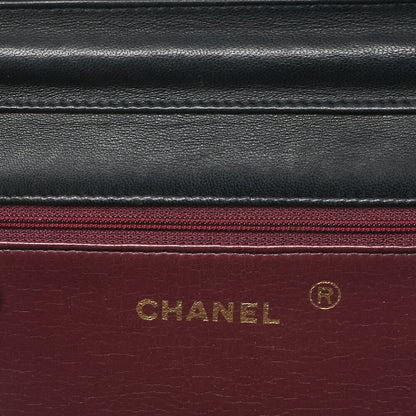 CHANEL Matelasse Push Lock 22cm Chain Shoulder Lambskin Black Gold-Tone Hardware, Pre-Owned