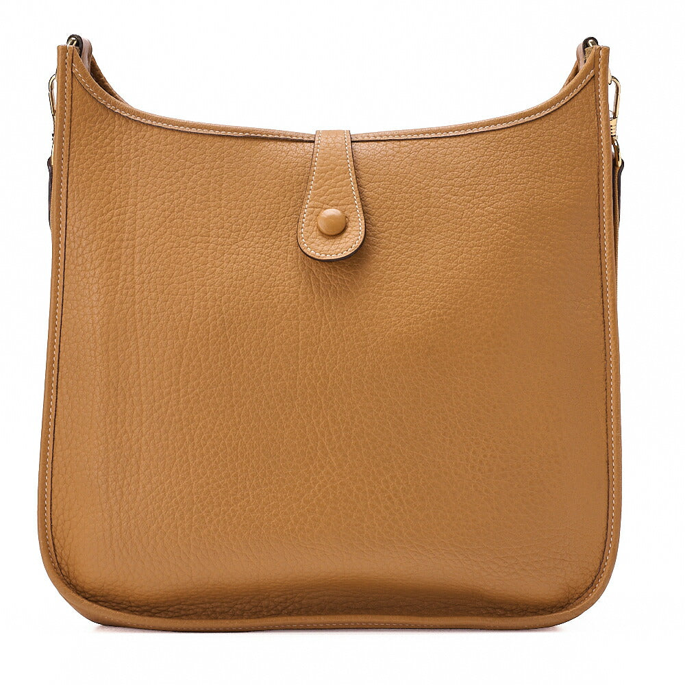 HERMES Evelyn GM Shoulder Bag Ardennes Natural Gold-Tone Hardware, Pre-Owned