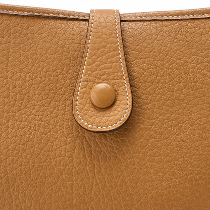 HERMES Evelyn GM Shoulder Bag Ardennes Natural Gold-Tone Hardware, Pre-Owned