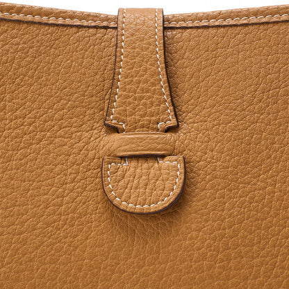 HERMES Evelyn GM Shoulder Bag Ardennes Natural Gold-Tone Hardware, Pre-Owned