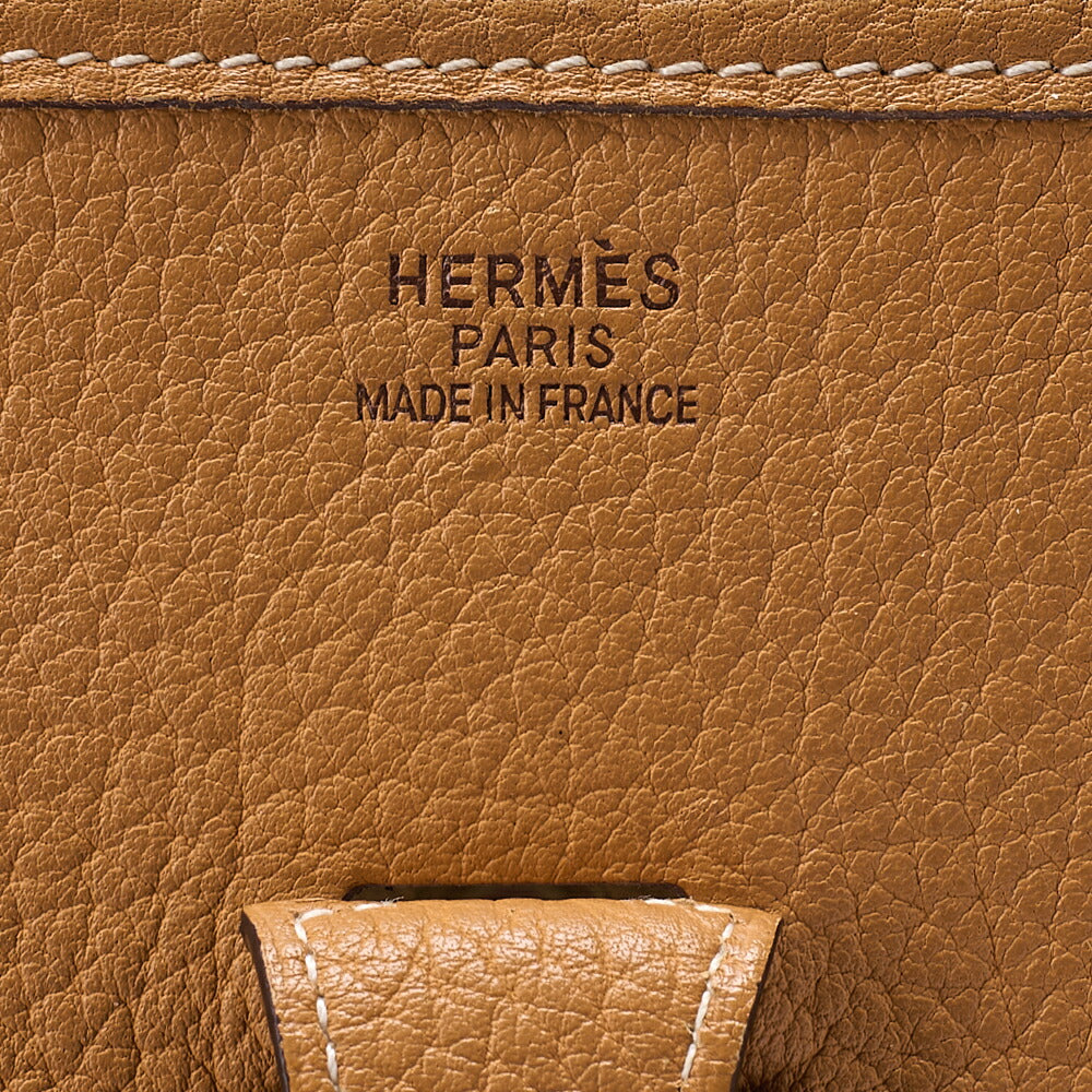 HERMES Evelyn GM Shoulder Bag Ardennes Natural Gold-Tone Hardware, Pre-Owned