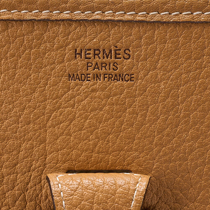 HERMES Evelyn GM Shoulder Bag Ardennes Natural Gold-Tone Hardware, Pre-Owned