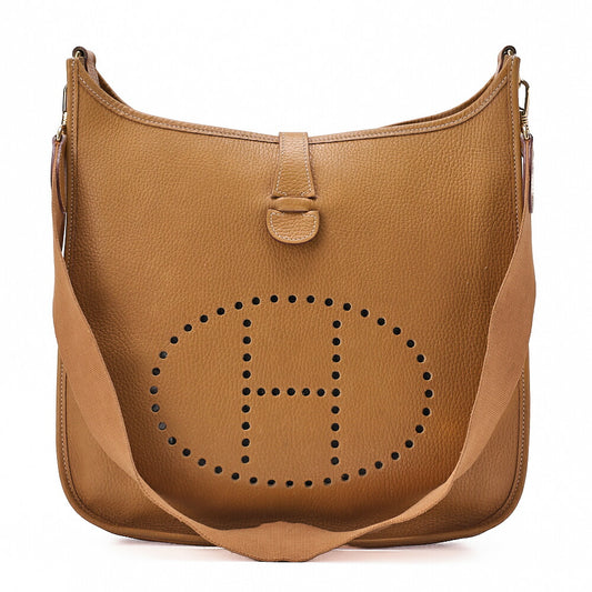 HERMES Evelyn GM Shoulder Bag Ardennes Gold Gold-Tone Hardware, Pre-Owned