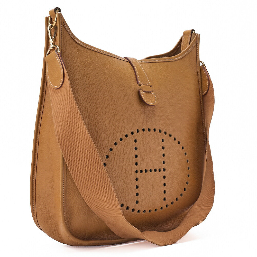 HERMES Evelyn GM Shoulder Bag Ardennes Gold Gold-Tone Hardware, Pre-Owned