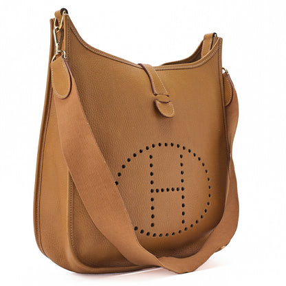 HERMES Evelyn GM Shoulder Bag Ardennes Gold Gold-Tone Hardware, Pre-Owned