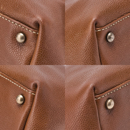 CHANEL Matelasse Tote Bag Cocomark Caviar Skin Brown Vintage Silver-Tone Hardware, Pre-Owned