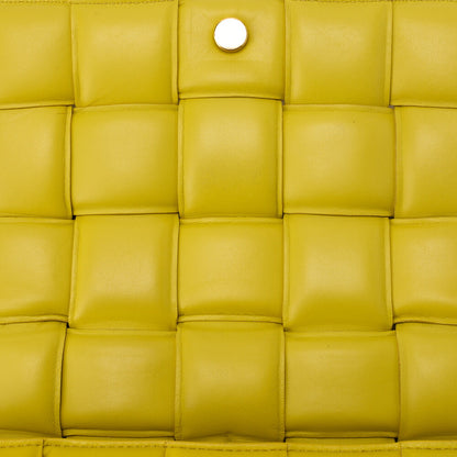 BOTTEGA VENETA Intrecciato Lambskin Padette Cassette Shoulder Back Yellow Gold-Tone Hardware, Pre-Owned