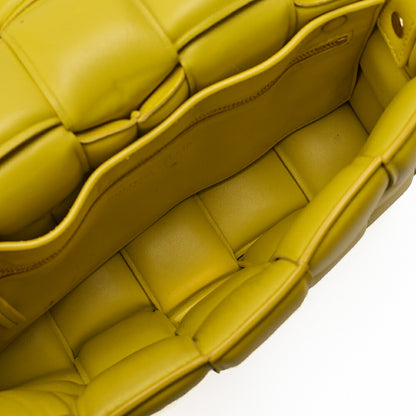 BOTTEGA VENETA Intrecciato Lambskin Padette Cassette Shoulder Back Yellow Gold-Tone Hardware, Pre-Owned