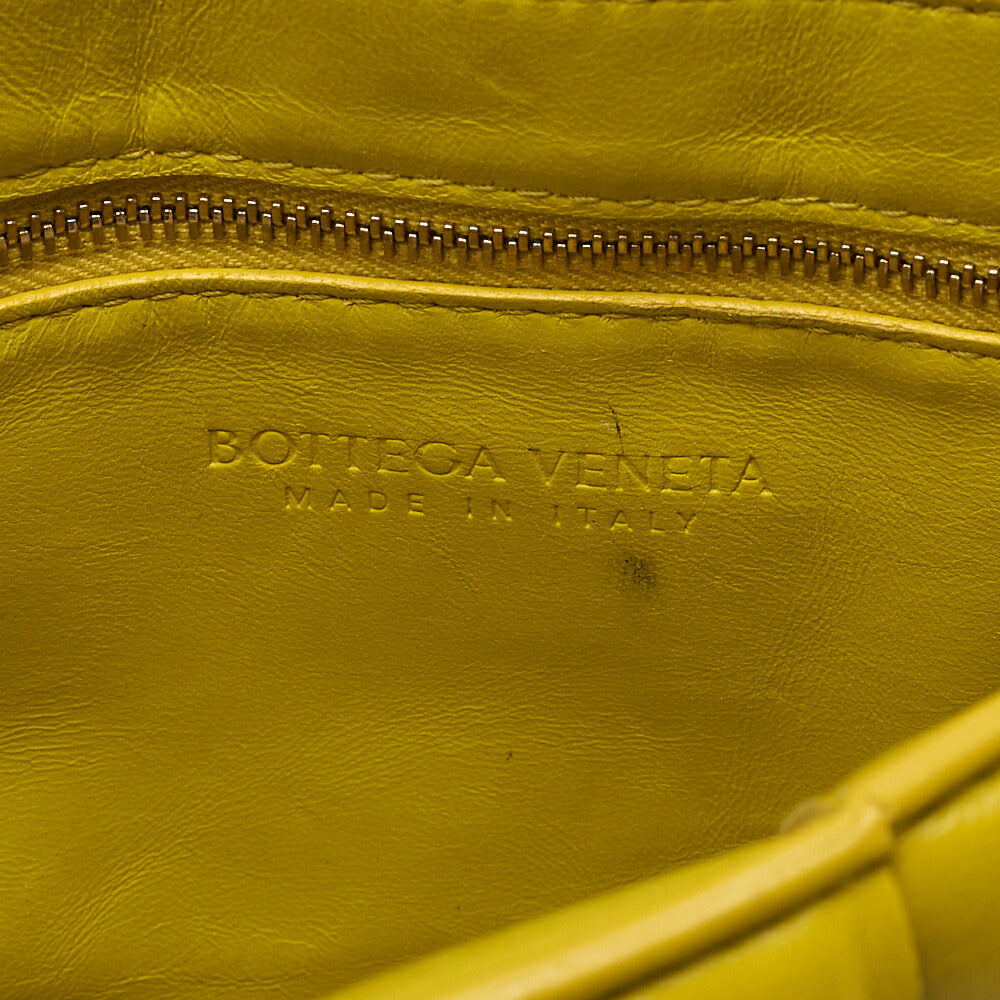 BOTTEGA VENETA Intrecciato Lambskin Padette Cassette Shoulder Back Yellow Gold-Tone Hardware, Pre-Owned