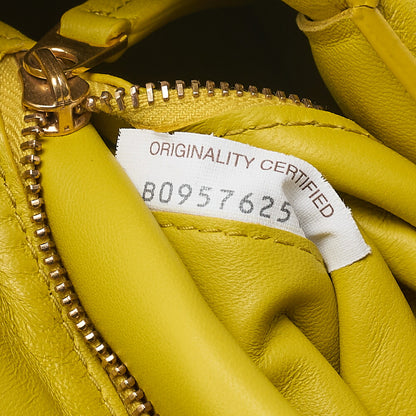BOTTEGA VENETA Intrecciato Lambskin Padette Cassette Shoulder Back Yellow Gold-Tone Hardware, Pre-Owned