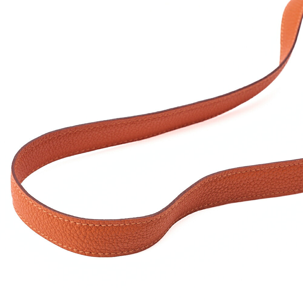 HERMES Dogon Poche 2-Fold Long Wallet Togo Waist Bag Orange Silver-Tone Hardware, Pre-Owned