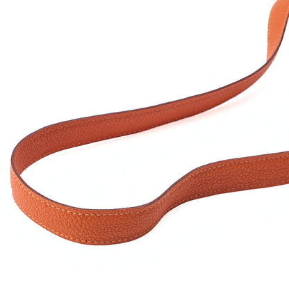 HERMES Dogon Poche 2-Fold Long Wallet Togo Waist Bag Orange Silver-Tone Hardware, Pre-Owned