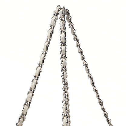 CHANEL Lambskin Matelasse Hamptons Line Coco Mark Chain Shoulder Ivory Silver-Tone Hardware, Pre-Owned