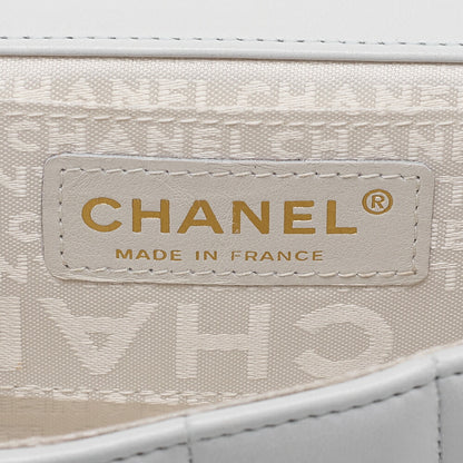 CHANEL Chocolate Bar Camellia Magnet Lock Chain Shoulder Lambskin Light Bull Gold-Tone Hardware, Pre-Owned