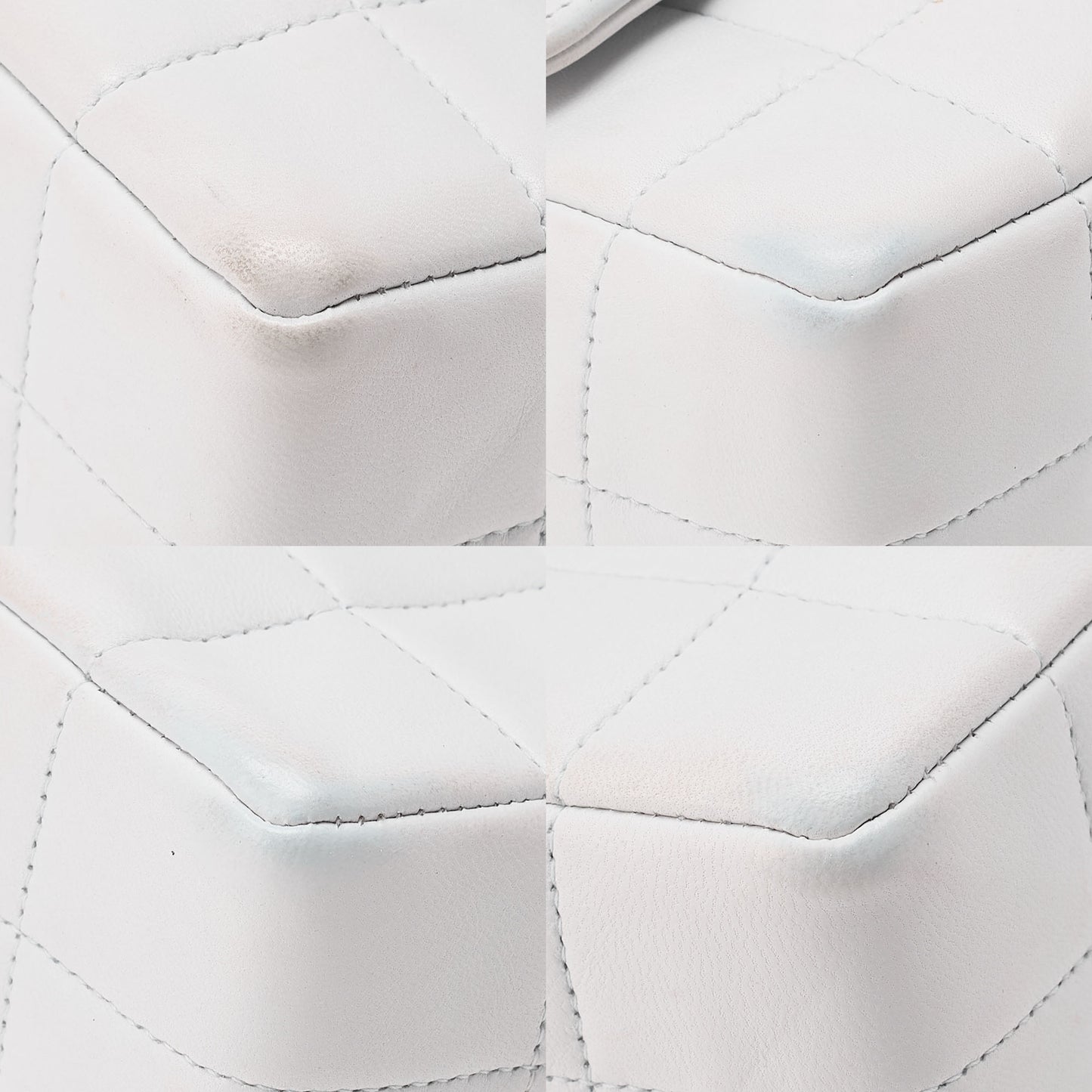 CHANEL Chocolate Bar Camellia Magnet Lock Chain Shoulder Lambskin Light Bull Gold-Tone Hardware, Pre-Owned