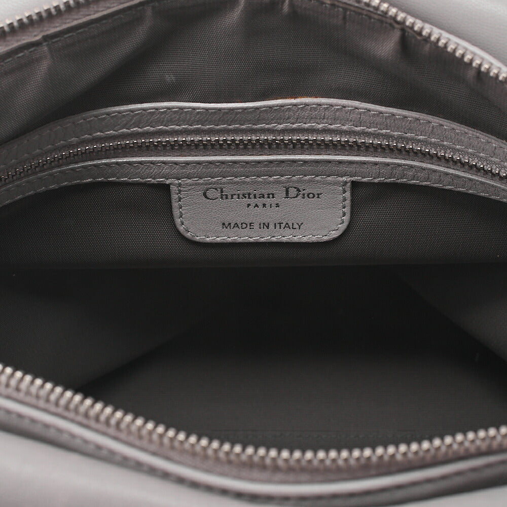 Dior Lady Dior Granville Calfskin Handbag 2way Lavender Silver-Tone Hardware, Pre-Owned