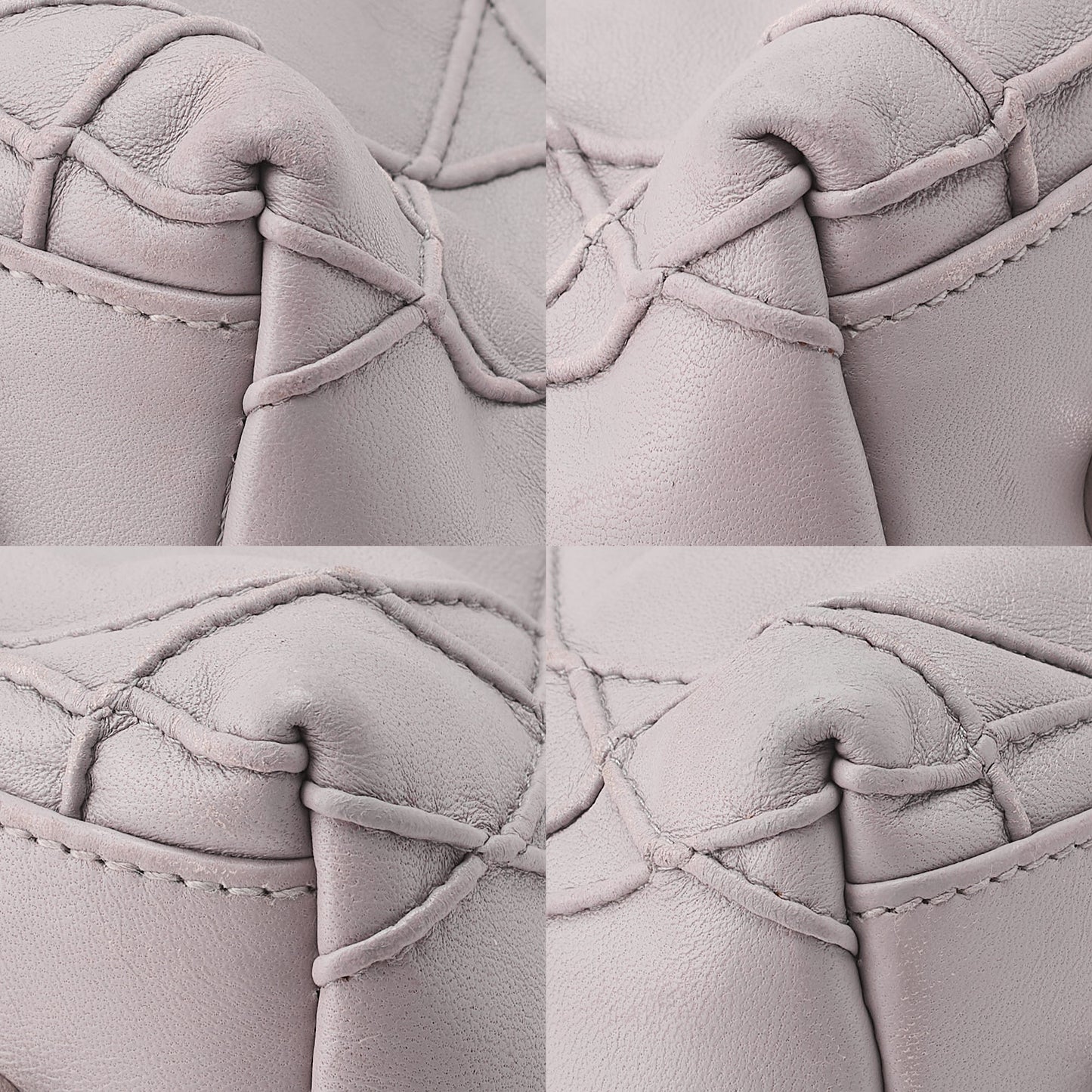 Dior Lady Dior Granville Calfskin Handbag 2way Lavender Silver-Tone Hardware, Pre-Owned