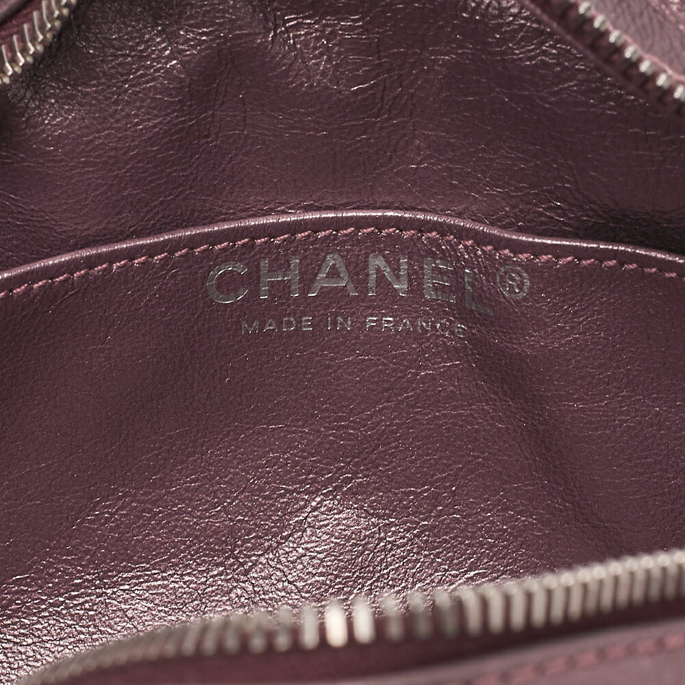 CHANEL Vintage Calf Matelasse 2.55 Turnlock Chain Shoulder Purple Silver-Tone Hardware, Pre-Owned