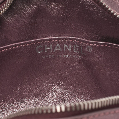 CHANEL Vintage Calf Matelasse 2.55 Turnlock Chain Shoulder Purple Silver-Tone Hardware, Pre-Owned
