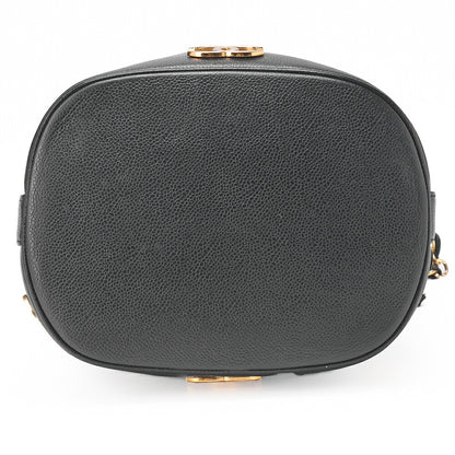 CHANEL Chain Shoulder Bag Triple Coco Caviar Skin Ball Charm Drawstring Black Gold-Tone Hardware, Pre-Owned