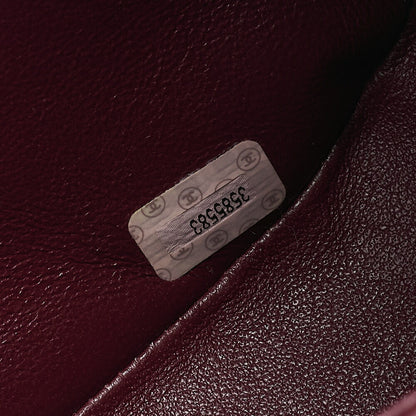 CHANEL Lambskin Matelasse 2.55 Lock Round Handbag Black Gold-Tone Hardware, Pre-Owned