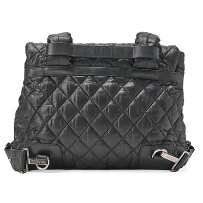CHANEL Nylon Coco Backpack Black Silver-Tone Hardware, Pre-Owned
