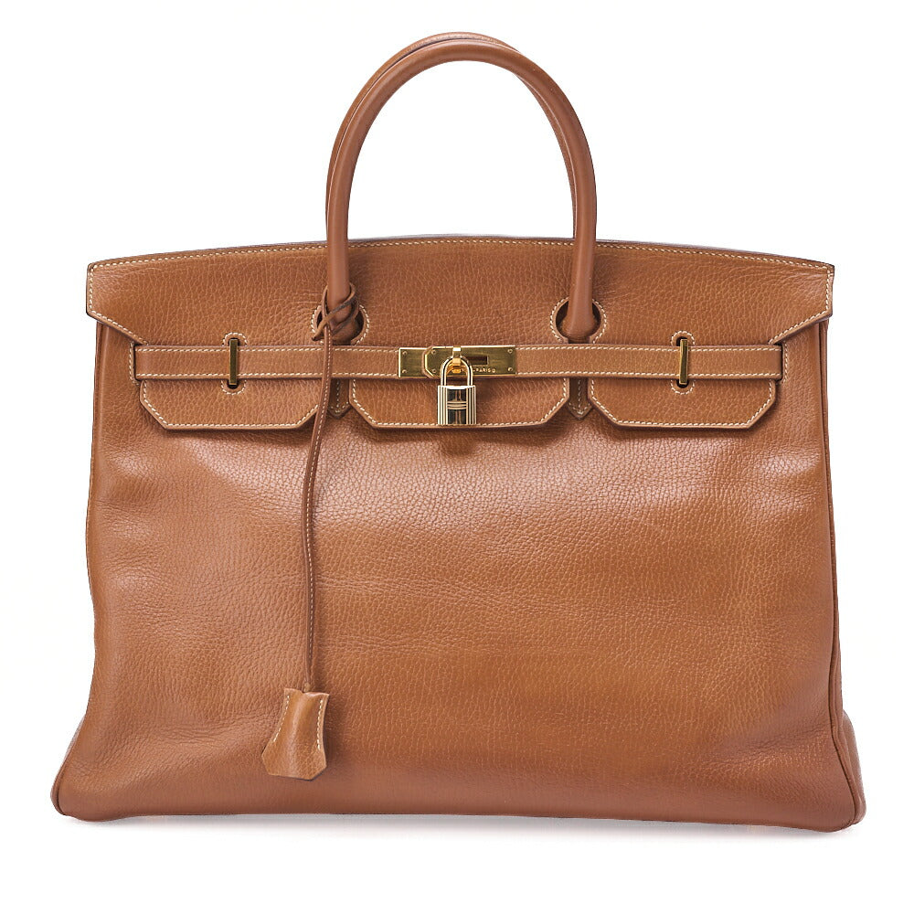 HERMES Birkin 40 Handbag Ardennes Gold Gold-Tone Hardware, Pre-Owned