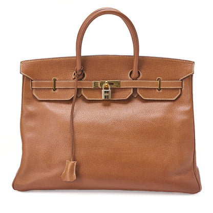 HERMES Birkin 40 Handbag Ardennes Gold Gold-Tone Hardware, Pre-Owned