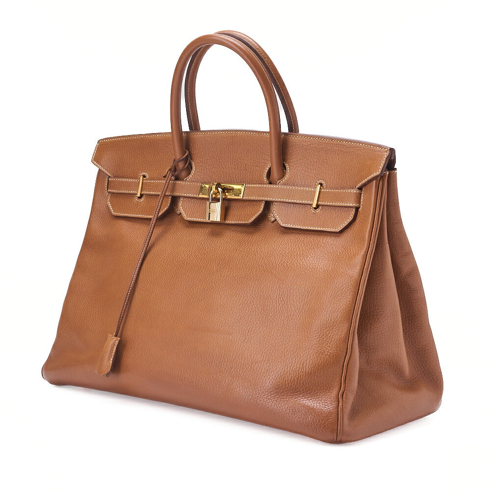 HERMES Birkin 40 Handbag Ardennes Gold Gold-Tone Hardware, Pre-Owned