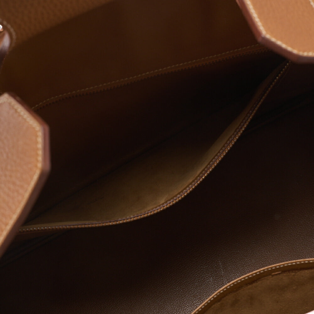 HERMES Birkin 40 Handbag Ardennes Gold Gold-Tone Hardware, Pre-Owned