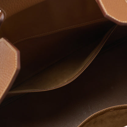 HERMES Birkin 40 Handbag Ardennes Gold Gold-Tone Hardware, Pre-Owned