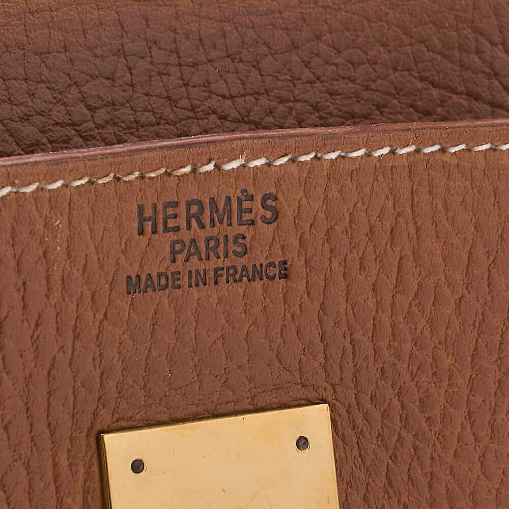 HERMES Birkin 40 Handbag Ardennes Gold Gold-Tone Hardware, Pre-Owned