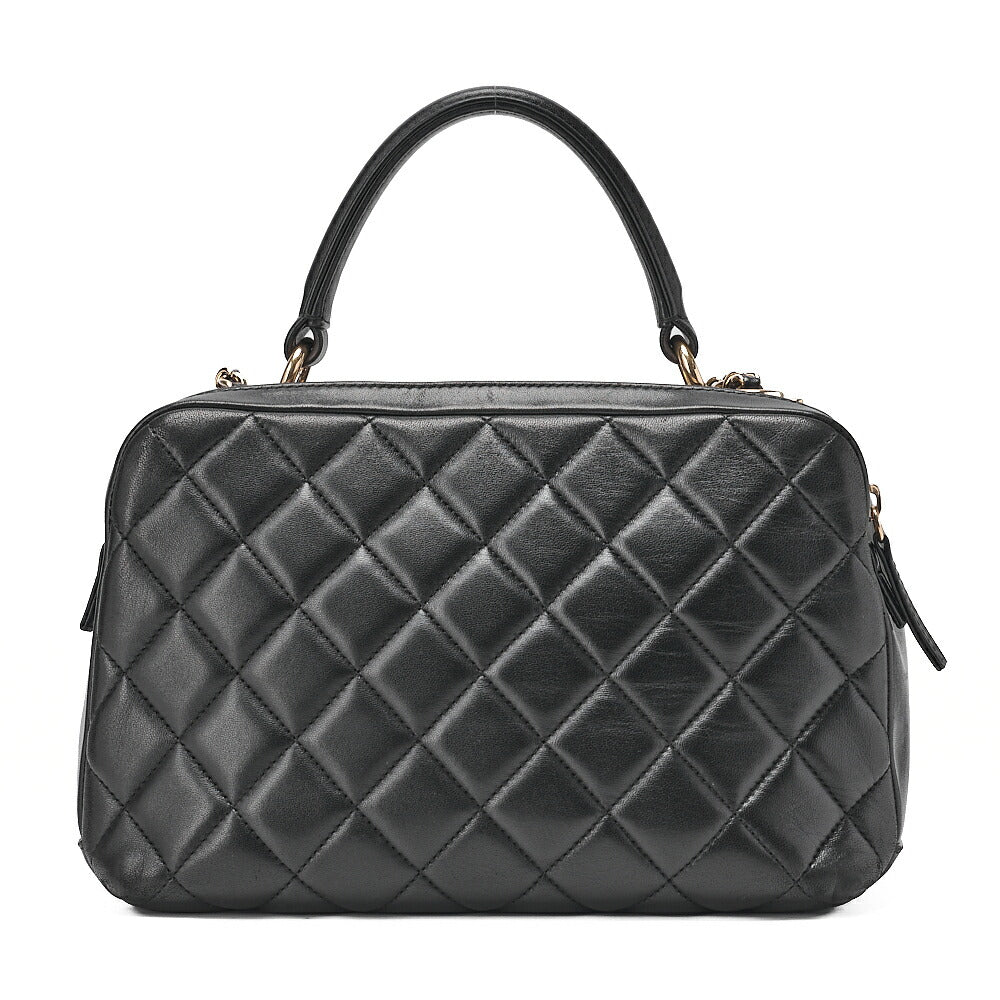 CHANEL Chima Trasse 2WAY CC Trendy Chain Shoulder Handbag Lambskin Black Gold Fittings Women's Bag Brand [Used] [Free Shipping]