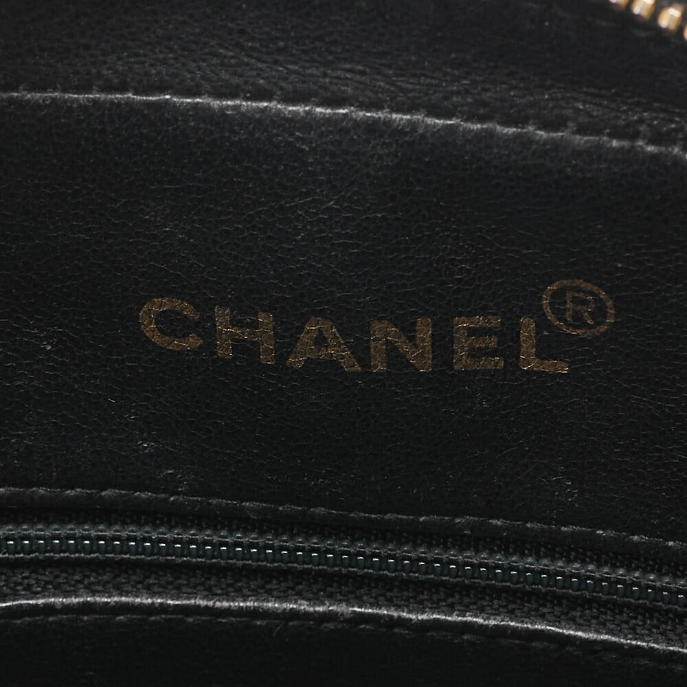 CHANEL Chain Shoulder Bag Matelasse Outside Flap Fringe Chain Shoulder Lambskin Black Gold-Tone Hardware, Pre-Owned