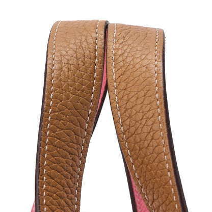 HERMES Picotan Rock Cossack PM Tryon Handbag Rose Azale x Sesame Silver-Tone Hardware, Pre-Owned