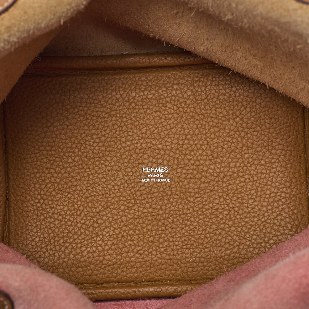 HERMES Picotan Rock Cossack PM Tryon Handbag Rose Azale x Sesame Silver-Tone Hardware, Pre-Owned