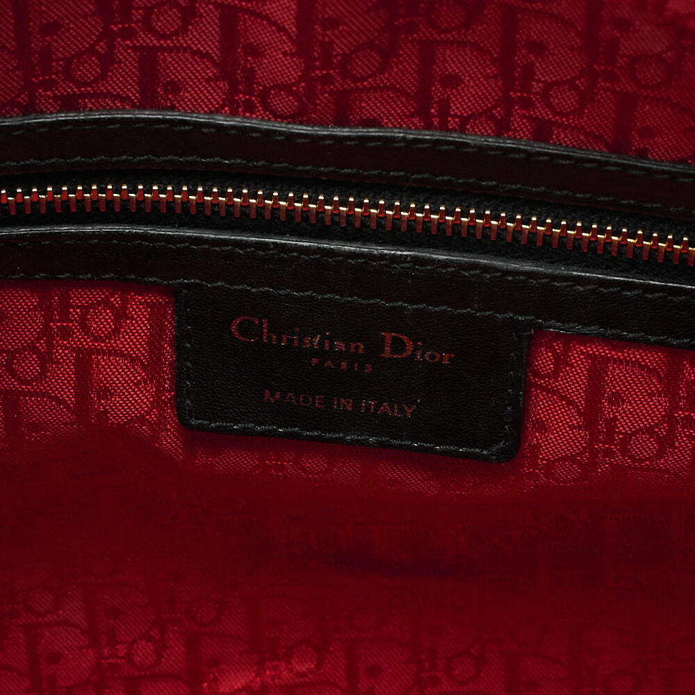 Dior Lady Dior Cannage Handbag Large Size Lambskin Gold-Tone Hardware, Pre-Owned